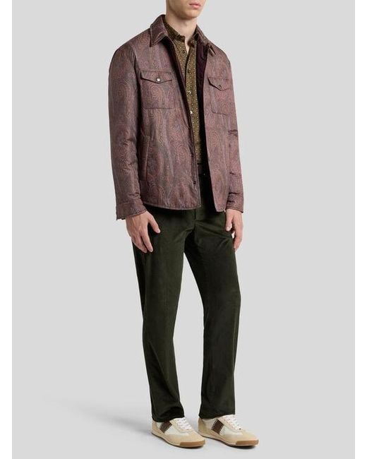 Etro Brown Paisley Overshirt for men