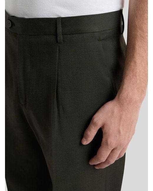 Etro Black Cool Wool Trousers With Crease Detail for men