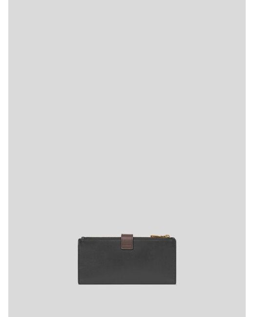 Etro White Leather Wallet With Pegaso Button