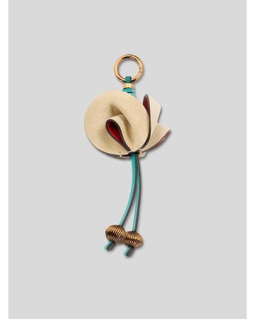 Etro White Suede Flower Charm