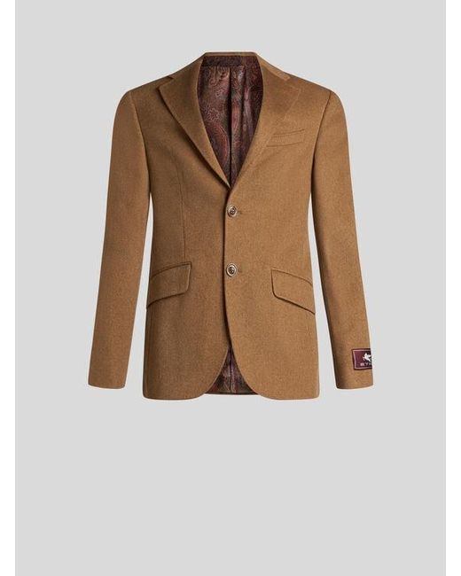 Etro Brown Cashmere Blazer for men