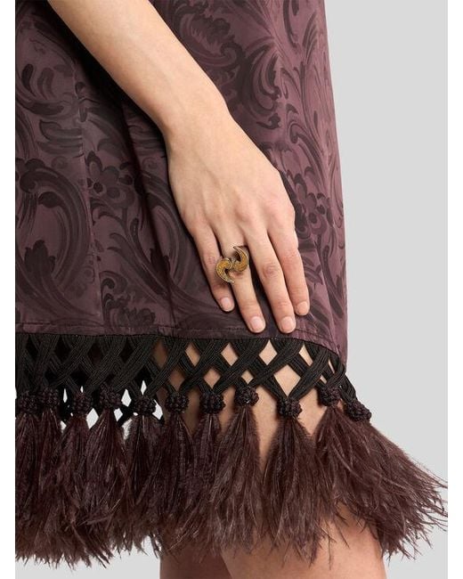 Etro White Double-Finish Paisley Ring