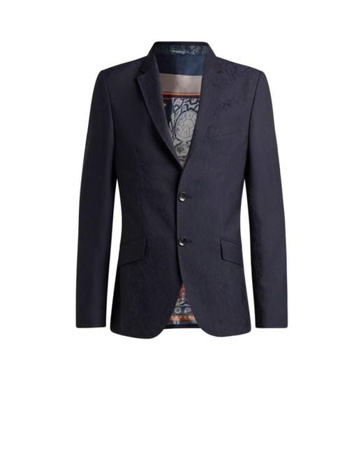 Etro Blue Single-Breasted Jacket for men