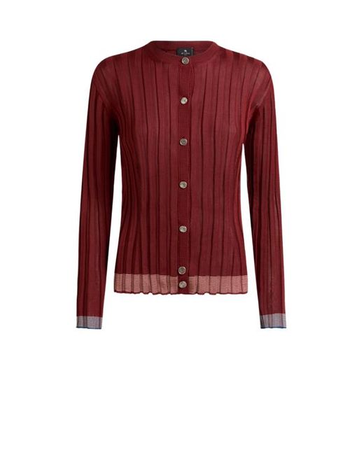 Cardigan Côtelé Avec Boutons Pegaso, Femme, Taille Etro en coloris Red