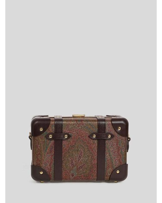 Etro Brown X Globe-Trotter Micro Rigid Arnica And Leather Crossbody Bag for men