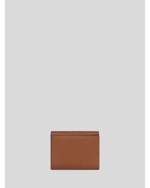 Etro Brown Small Tumbled Leather Pony Wallet