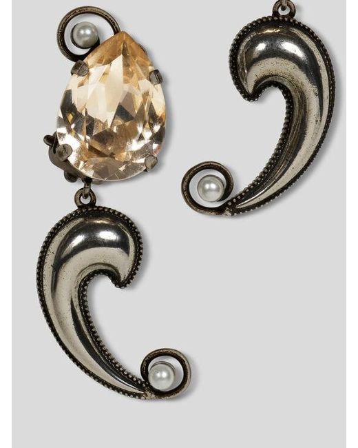 Etro Earrings With Mini Metallic Paisley Detail And Crystal