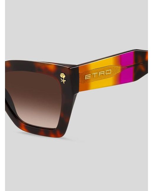 Etro Brown Colour Stripes Sunglasses