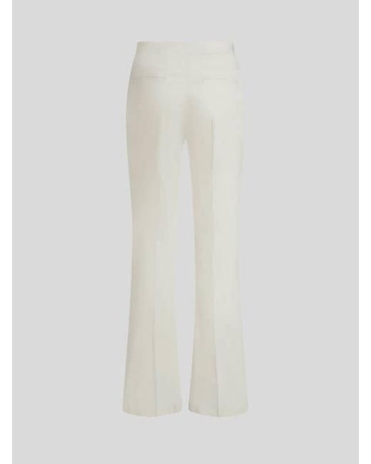 Etro White Flared Stretch Cotton Trousers