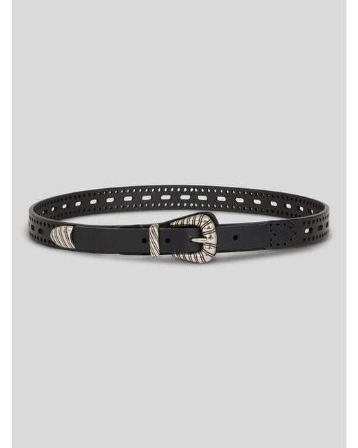 Etro Black Leather Belt With Openwork