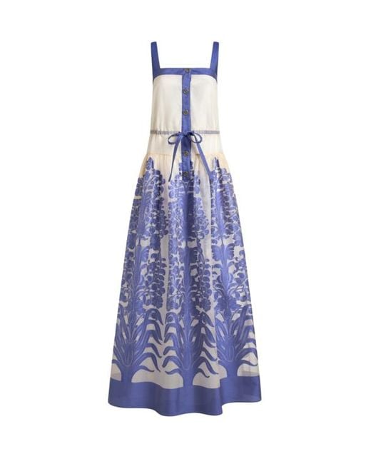 Robe Longue En Voile Jacquard À Fils Coupés, Femme, Taille Etro en coloris Blue
