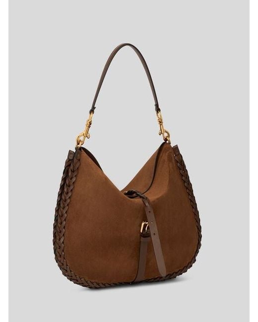 Etro Brown Maxi Suede Pony Bag With Threading