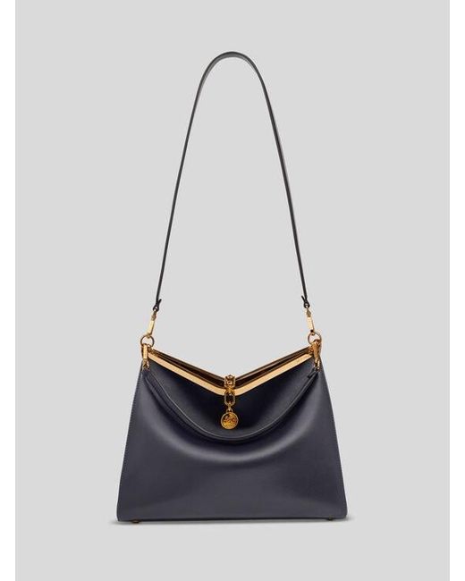 Etro Blue Large Leather Vela Bag