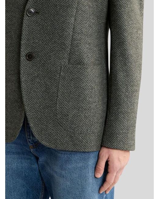 Etro Gray Single-Breasted Knit Jacket With Chevron Motif for men