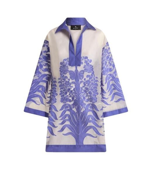 Robe De Plage En Jacquard À Fils Coupés, Femme, Taille Etro en coloris Blue