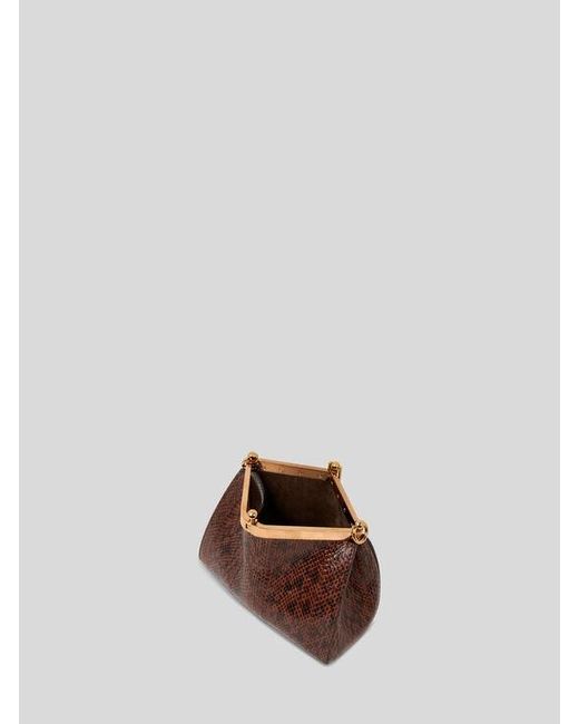 Etro Brown Small Elaphe Leather Vela Bag