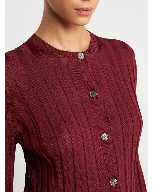 Cardigan Côtelé Avec Boutons Pegaso, Femme, Taille Etro en coloris Red