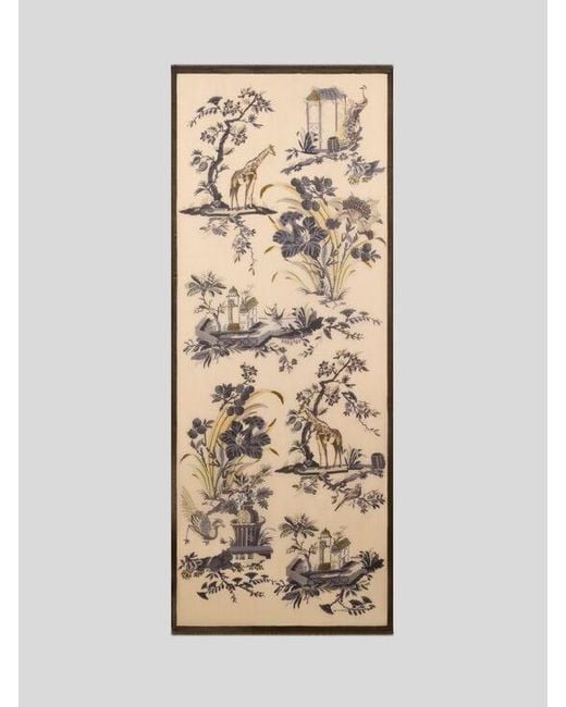Etro Natural Wool And Cashmere Scarf With Floral Motif