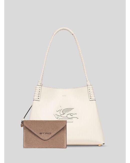 Etro White Medium Libra Tote Bag