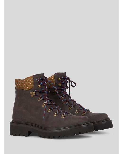 Etro Brown Trekking Ankle Boots for men