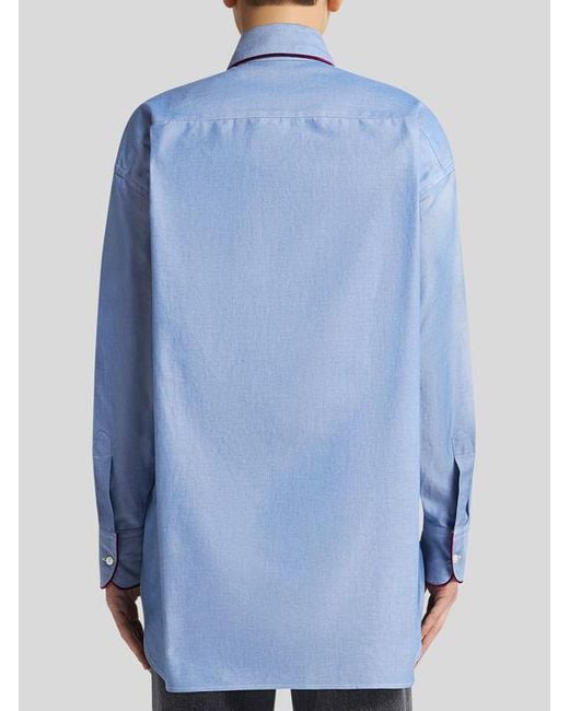 Chemise Oxford Avec Pegaso, Femme, Taille Etro en coloris Blue