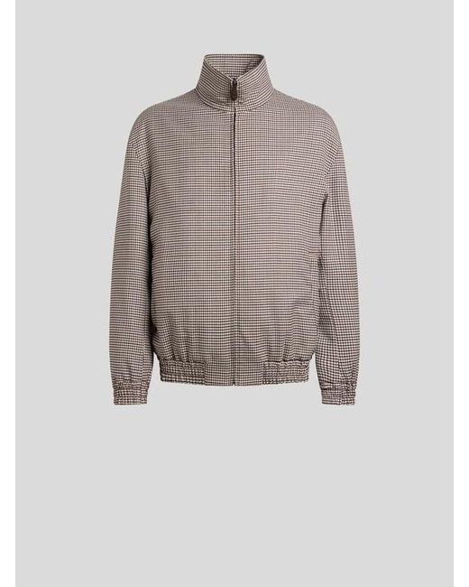 Etro Gray Turtleneck Jacket for men