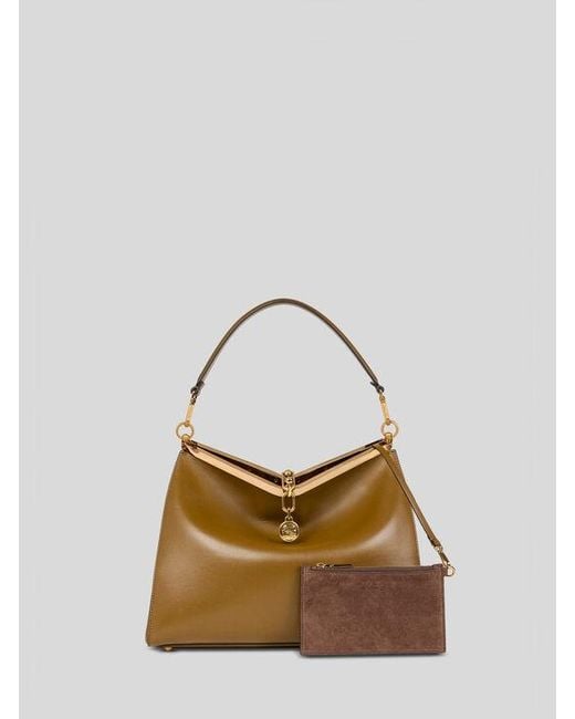 Etro Metallic Large Leather Vela Bag