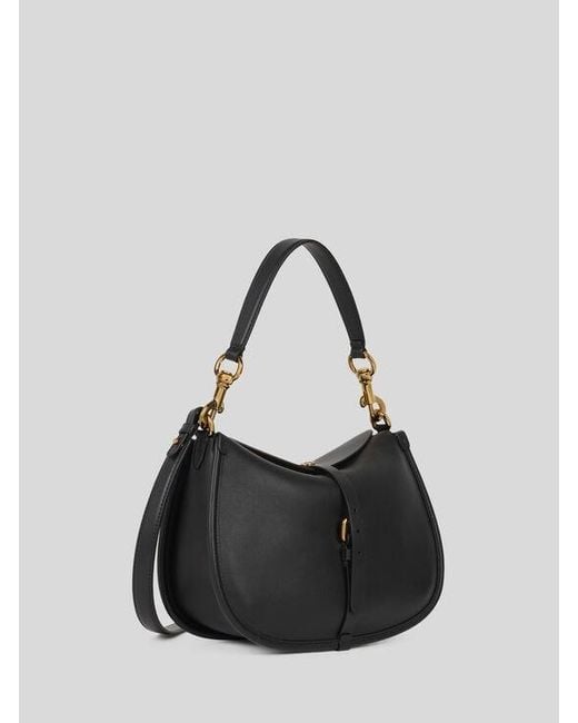 Etro Black Medium Leather Pony Bag