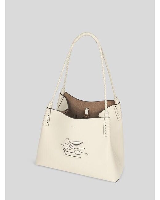 Etro White Medium Libra Tote Bag