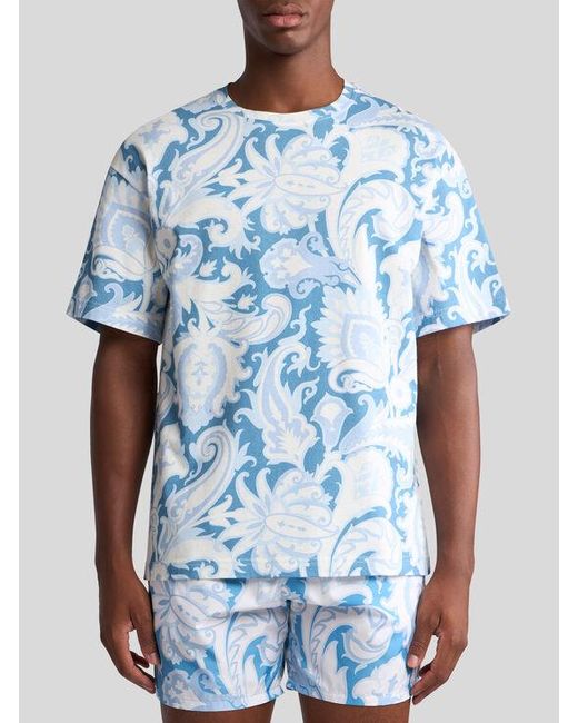 T-Shirt À Fleurs, Homme, Taille Etro pour homme en coloris Blue