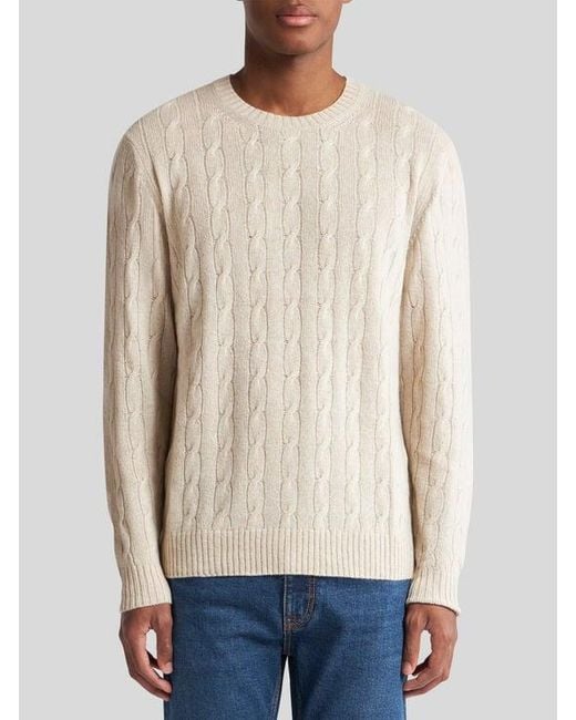 Etro White Cable-Knit Cashmere Sweater for men