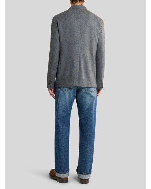 Etro Gray Single-Breasted Jacket for men