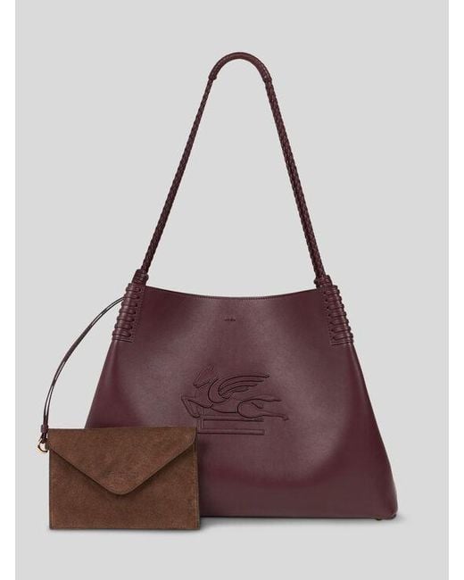 Etro Purple Shoppingtasche Libra Mittelgross Aus Leder, Damen