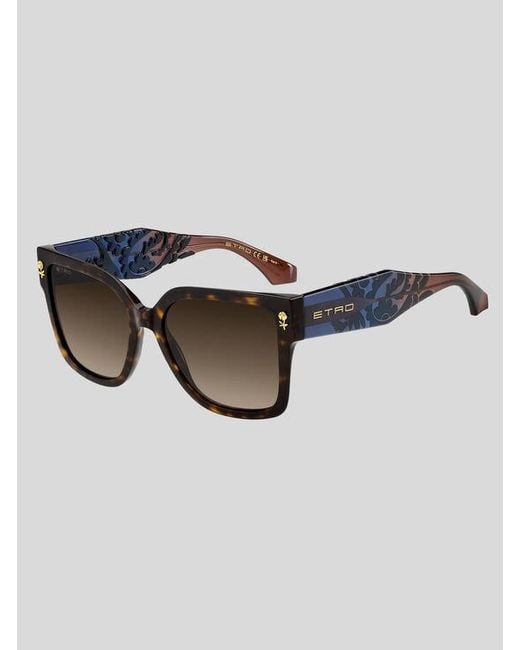 Etro Brown Colour Stripes Sunglasses