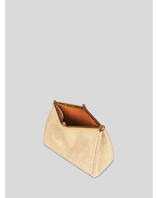 Etro Natural Medium Raffia Vela Bag