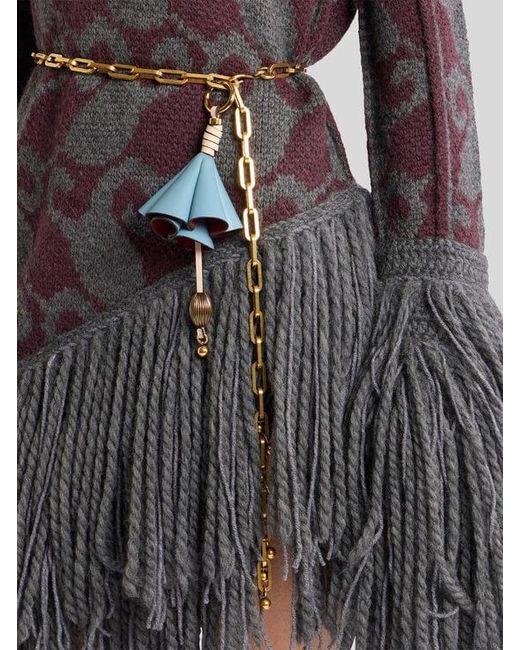 Etro Blue Leather Flower Charm