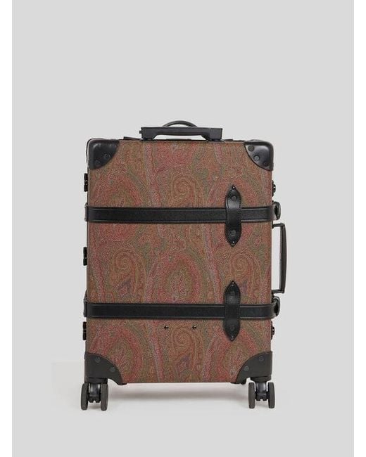 Etro Brown X Globe-Trotter Arnica And Leather Carry-On Case With Buckles for men