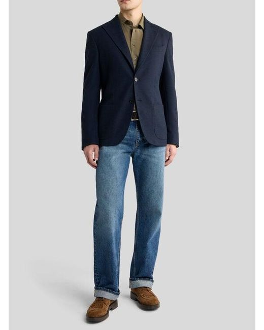 Etro Green Shirt With Pegaso Embroidery for men