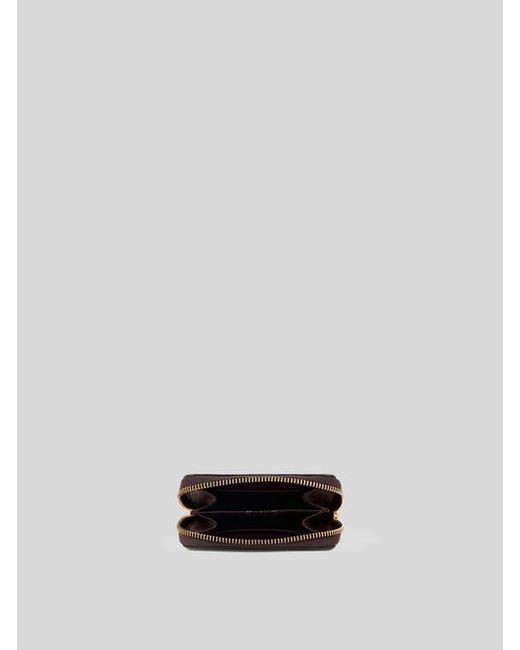 Etro Brown Libra Compact Zip-Around Leather Wallet With Pegaso