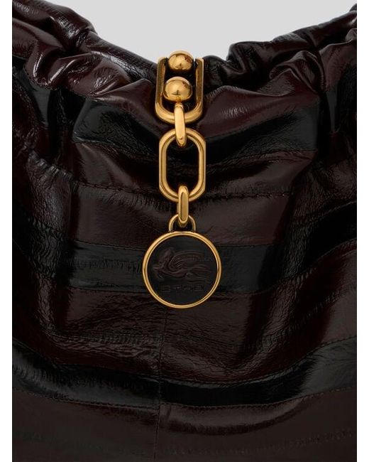 Etro Black Small Vela Blossom Bag
