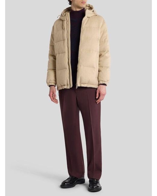 Etro Natural Hooded Cashmere Down Jacket for men