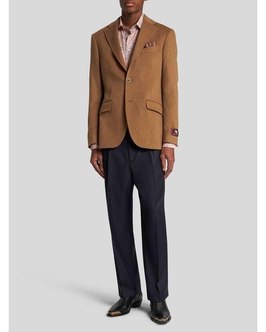 Etro Brown Cashmere Blazer for men