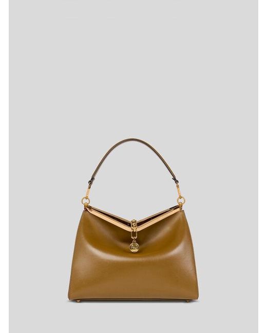 Etro Metallic Large Leather Vela Bag