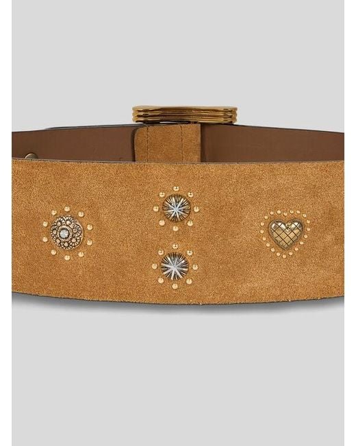 Etro Brown Suede Belt With Studs