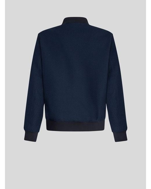 Etro Blue Cotton Bomber Jacket for men