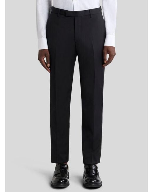 Etro Black Evening Trousers With Side Band Detail for men