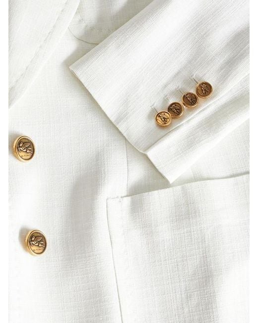 Etro White Slub Fabric Jacket