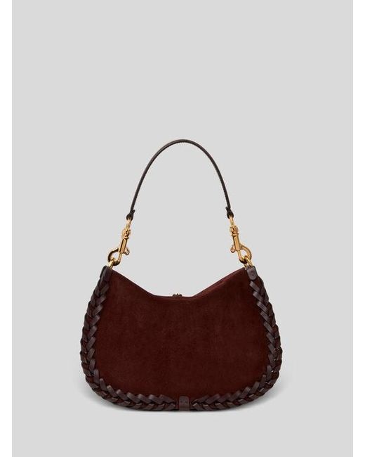 Etro Purple Medium Suede Pony Bag With Threading