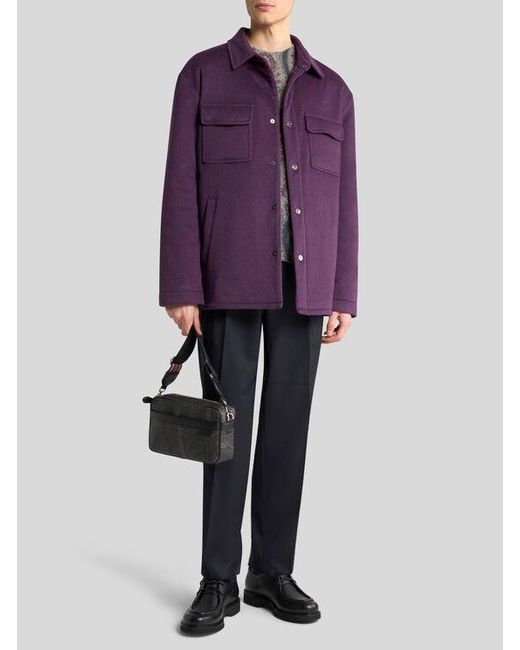 Etro Purple Cashmere Overshirt for men