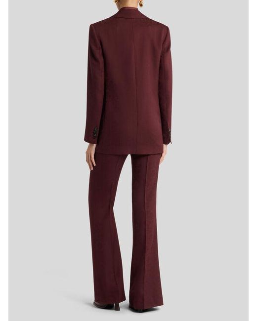 Etro Purple Jacke Aus Leichtem Wollstoff Mit Jacquard-Muster, Damen, Größe